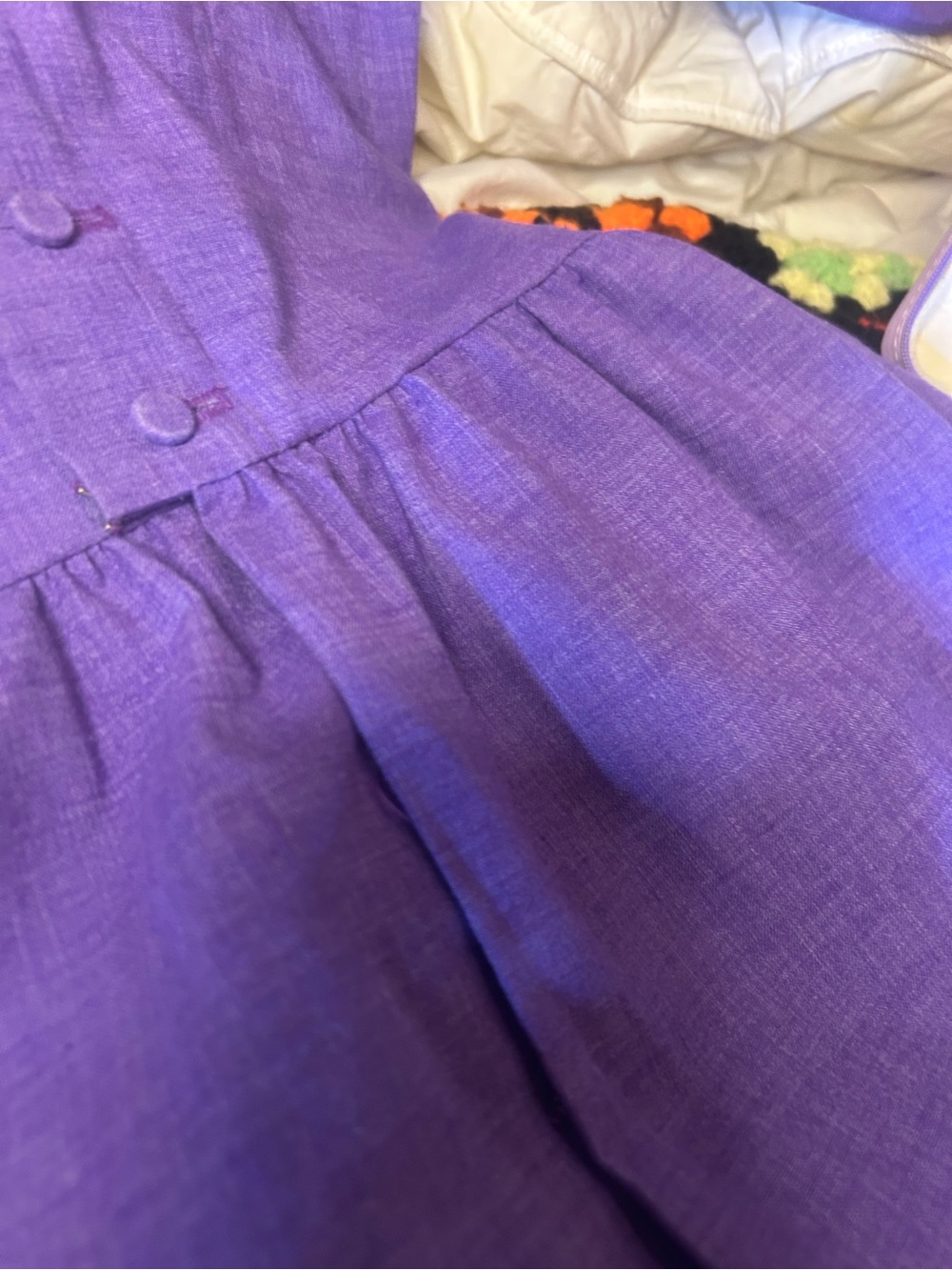 Lanz original Lavender Long-Sleeve prairie  embroidered Dress - Picture 16 of 16